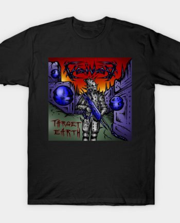 Voivod Target Earth Album Art Thrash Metal Graphic T-Shirt
