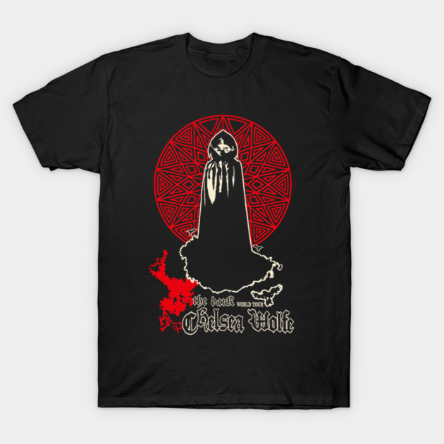 Chelsea Wolfe The Dark World Tour Hooded Figure Red Geometric Graphic T-Shirt