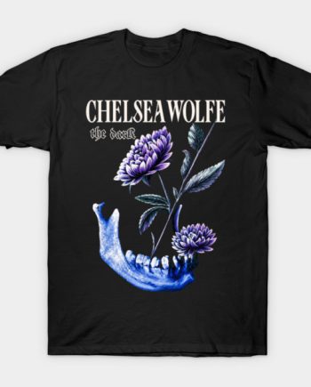 Chelsea Wolfe The Dark Jawbone and Purple Flowers Gothic Graphic T-Shirt