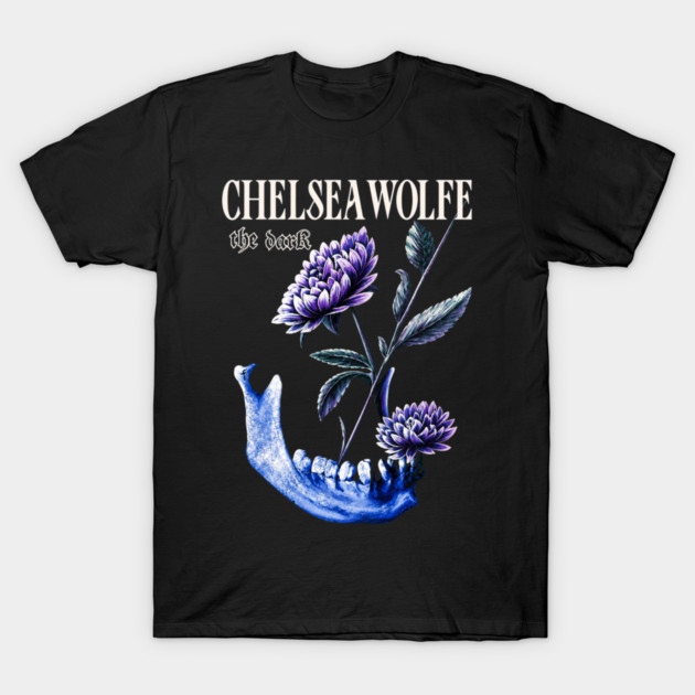 Chelsea Wolfe The Dark Jawbone and Purple Flowers Gothic Graphic T-Shirt