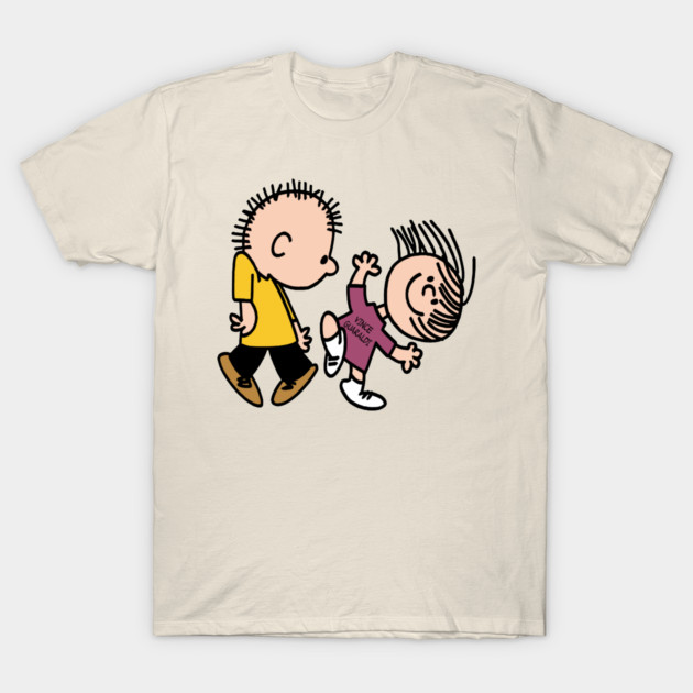 Calvin and Hobbes Vince Guaraldi Dancing Comic Strip Graphic T-Shirt