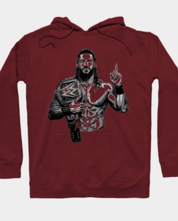 Roman Reigns Tribal Chief Red & Black Graphic Hoodie