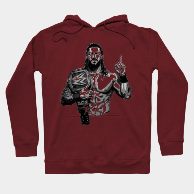 Roman Reigns Tribal Chief Red & Black Graphic Hoodie