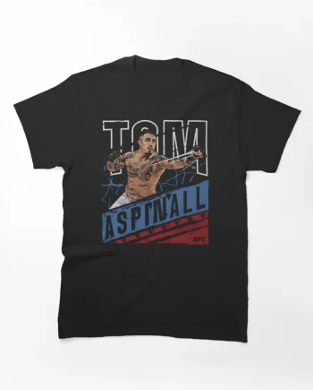 Tom Aspinall Red, White & Blue Banner MMA Graphic T-Shirt