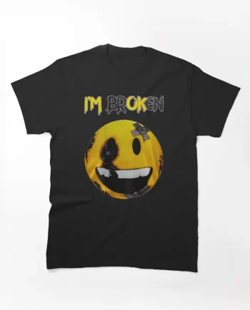 I'm Broken Distressed Smiley Face Graphic T-Shirt