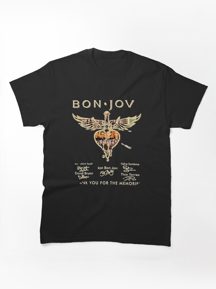 Bon Jovi Member Portfolios and Autographs Gold Graphic T-Shirt