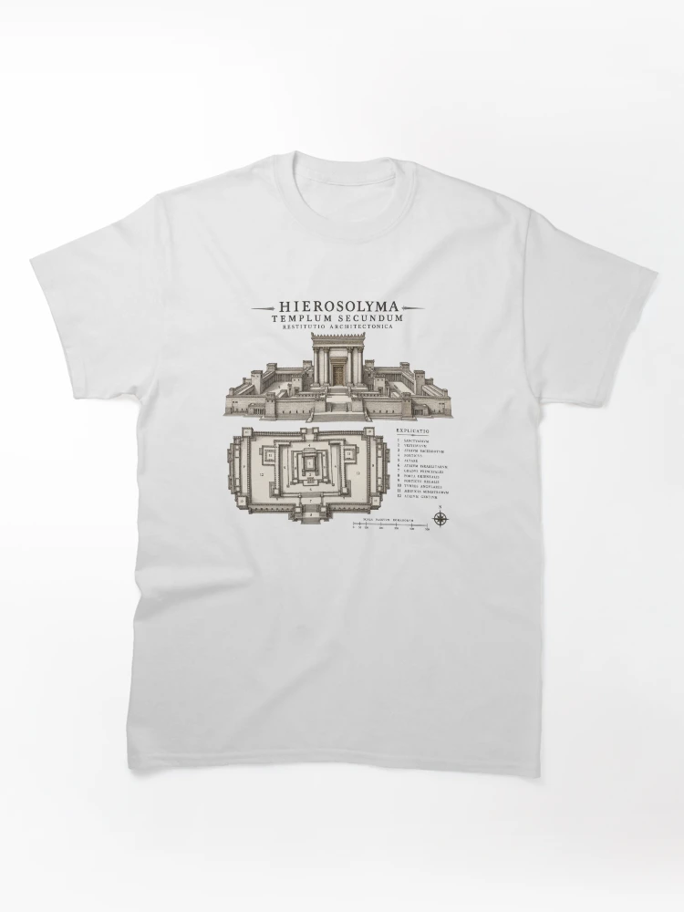 Hierosolyma Templum Secundum Architectural Blueprint Graphic T-Shirt