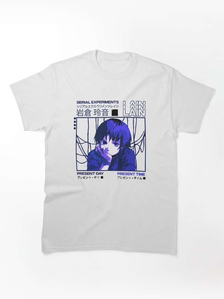 Serial Experiments Lain Blue Cyberpunk Aesthetic Graphic T-Shirt