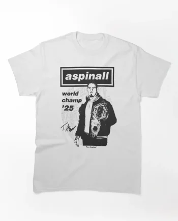 Tom Aspinall World Champ '25 Vintage Black & White Graphic T-Shirt