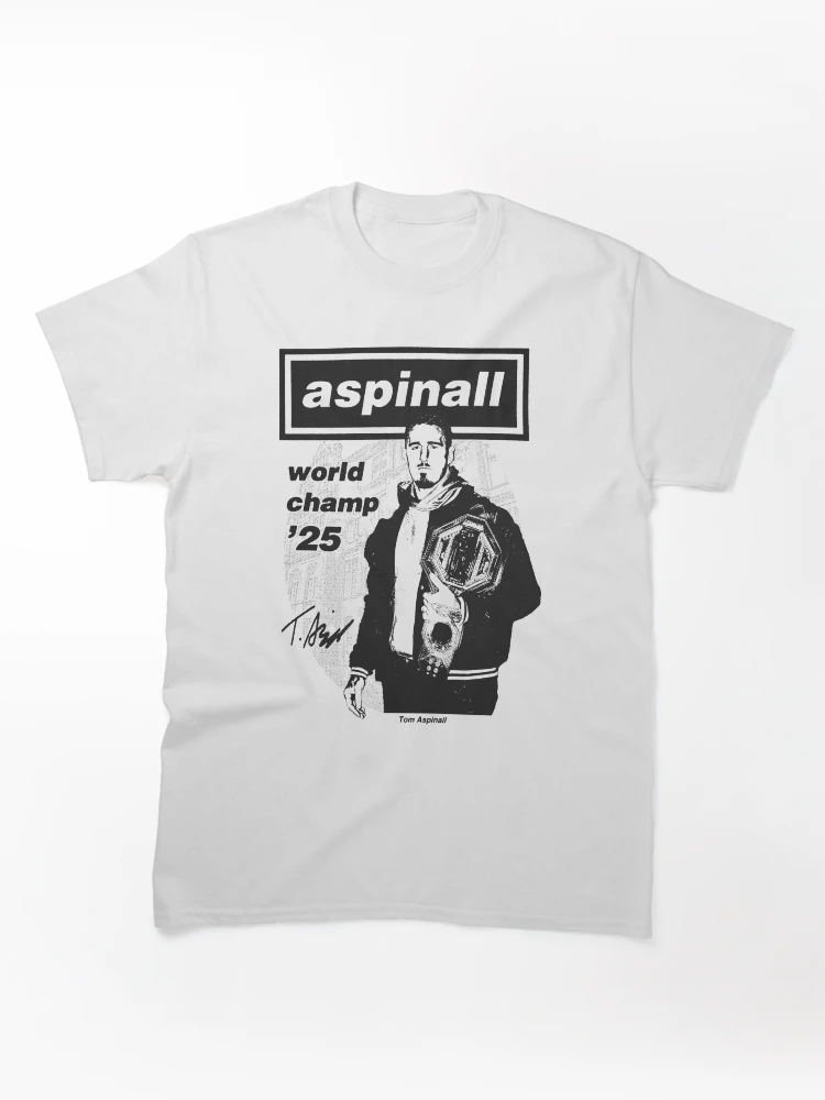 Tom Aspinall World Champ '25 Vintage Black & White Graphic T-Shirt