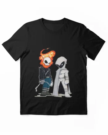 Moon Knight and Ghost Rider Chibi Crossover Graphic T-Shirt