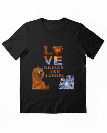 Grizzy and Tabodi Love Typography Graphic T-Shirt