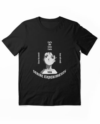 Serial Experiments 1998 Let's All Love Lain Gothic Typography Graphic T-Shirt