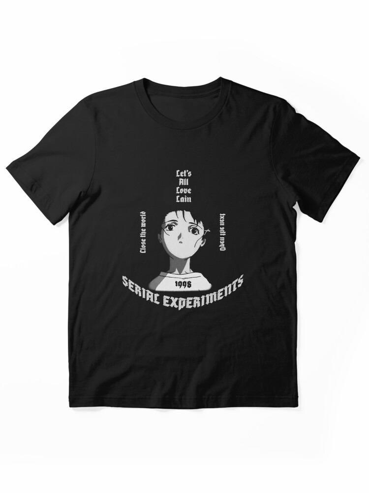 Serial Experiments 1998 Let's All Love Lain Gothic Typography Graphic T-Shirt