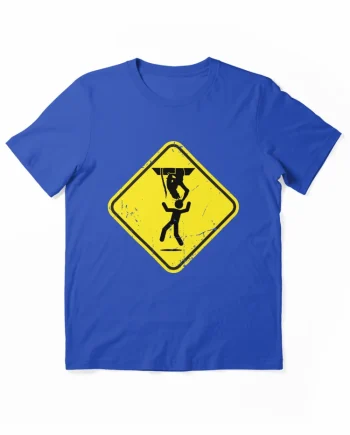 Alien Facehugger Warning Sign Funny Sci-Fi Humor Graphic T-Shirt