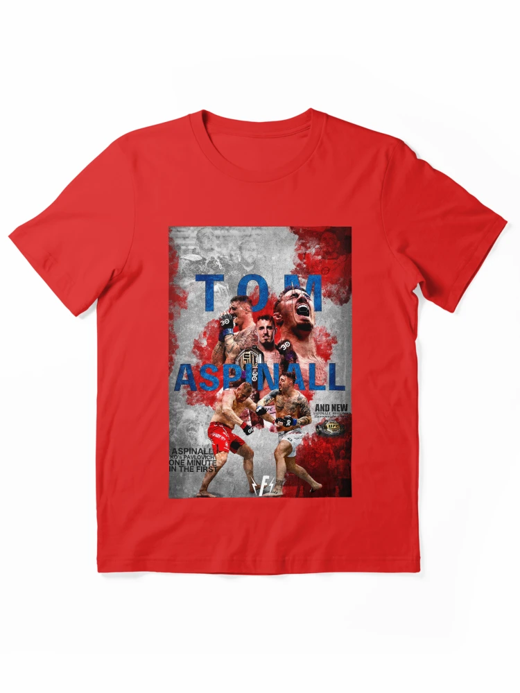 Tom Aspinall Red Vintage MMA Collage Graphic T-Shirt
