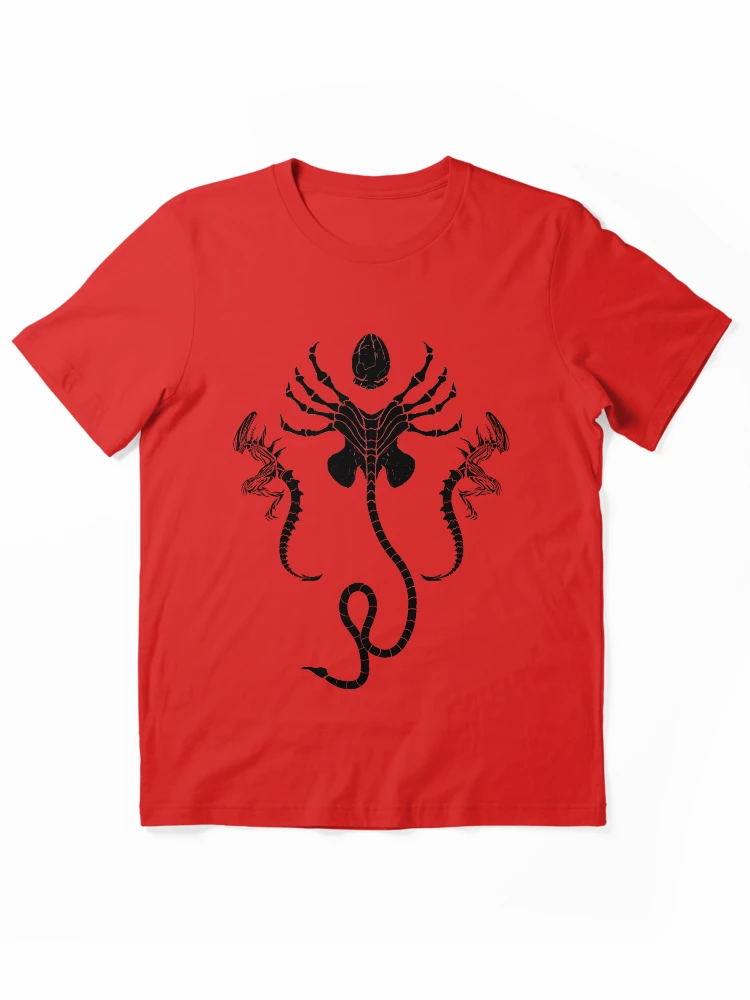 Alien Xenomorph Life Cycle Facehugger Chestburster Red Graphic T-Shirt