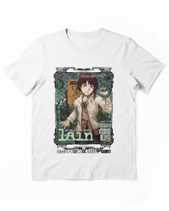 Serial Experiments Lain Magazine Cover Cyberpunk Graphic T-Shirt