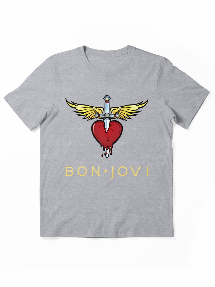 Bon Jovi Classic Heart and Dagger Logo Graphic T-Shirt