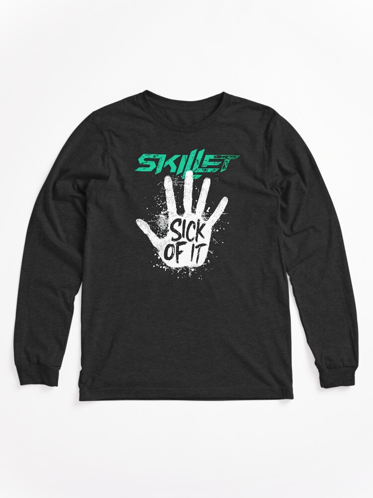 Skillet Sick Of It Handprint Grunge Alternative Rock Graphic Long Sleeve T-Shirt