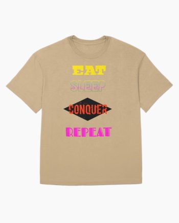 Eat Sleep Conquer Repeat Pro Wrestling Mantra Graphic Oversized T-Shirt