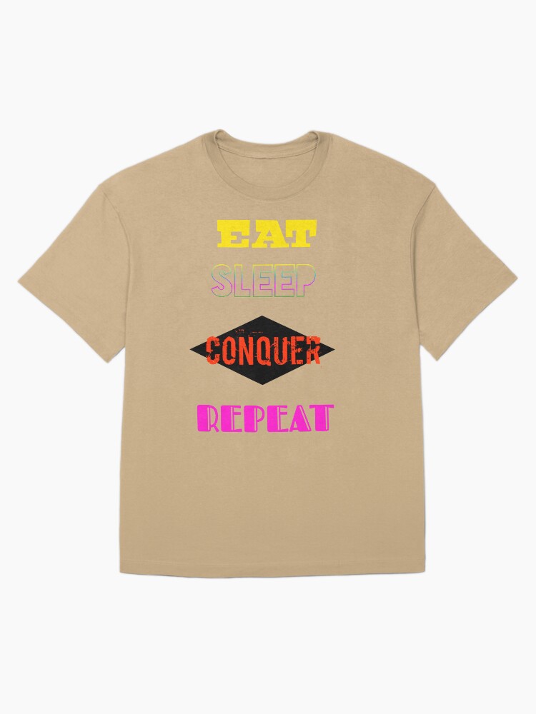 Eat Sleep Conquer Repeat Pro Wrestling Mantra Graphic Oversized T-Shirt