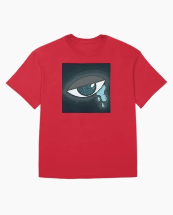 Crying Eye Broken Typography Surreal Art Oversized T-Shirt