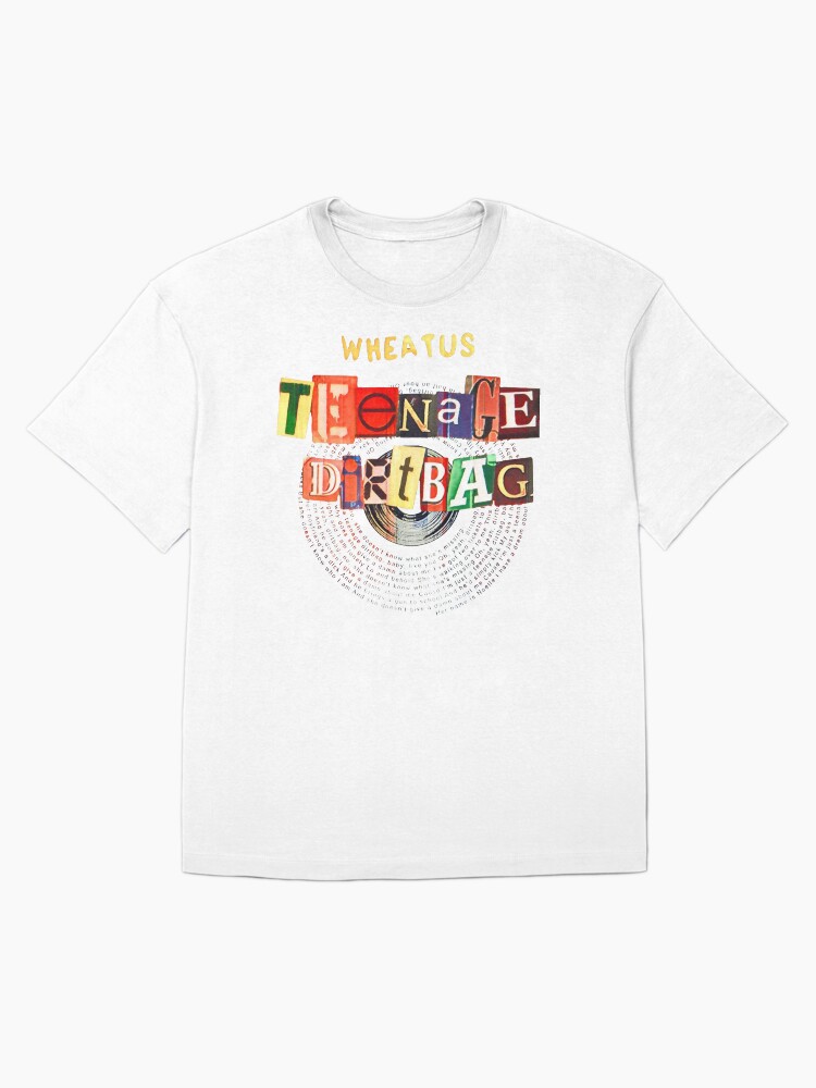 Wheatus Teenage Dirtbag Ransom Note Logo Graphic Oversized T-Shirt
