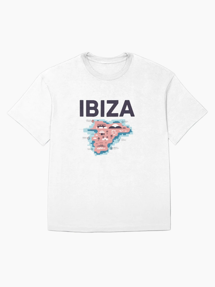 Ibiza Infographic Map Illustrated Travel Graphic T-Shirt