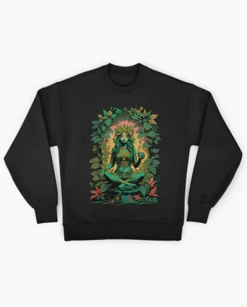 Mother Nature Forest Goddess Meditating Graphic Sweatshirt