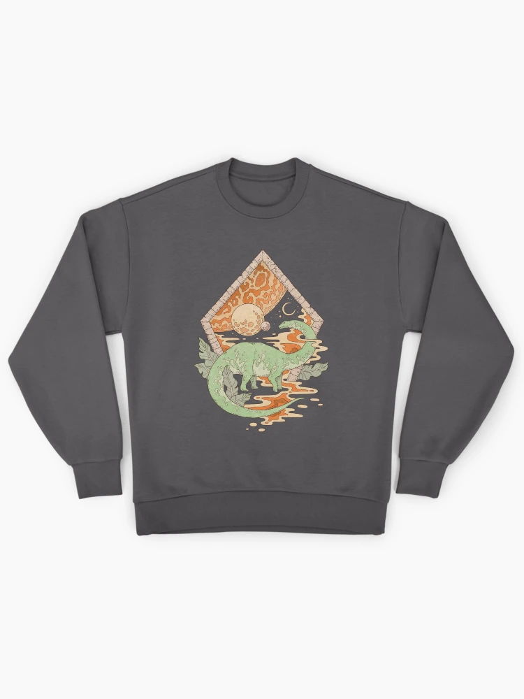 Dinosaur and Cosmic Landscape Vintage Art Graphic Sweatshirt