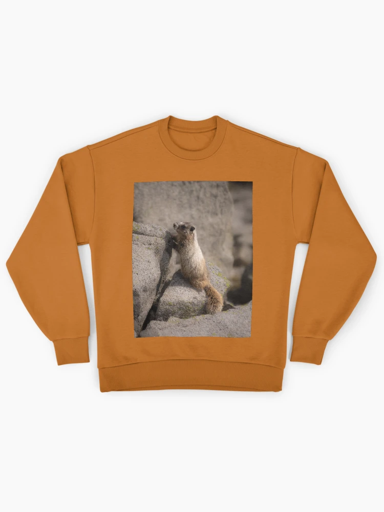 Curious Marmot on Rocks Wildlife Nature Photography Oversized Sweatshirt