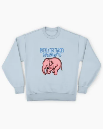 Delirium Tremens Pink Elephant Vintage Sketch Graphic Sweatshirt