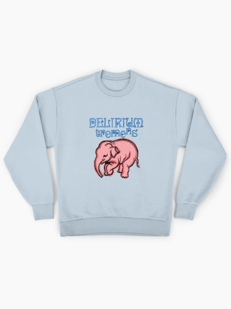 Delirium Tremens Pink Elephant Vintage Sketch Graphic Sweatshirt