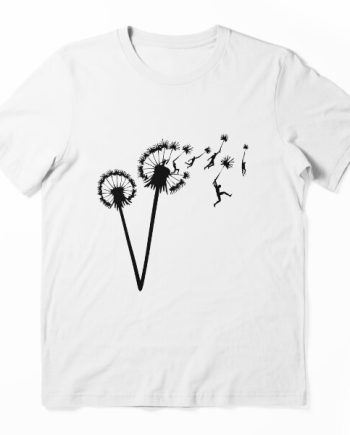 Whimsical Dandelion Silhouette Graphic T-Shirt