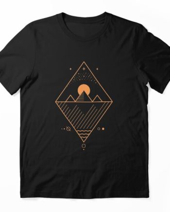 Geometric Mountain Sunset Graphic T-Shirt