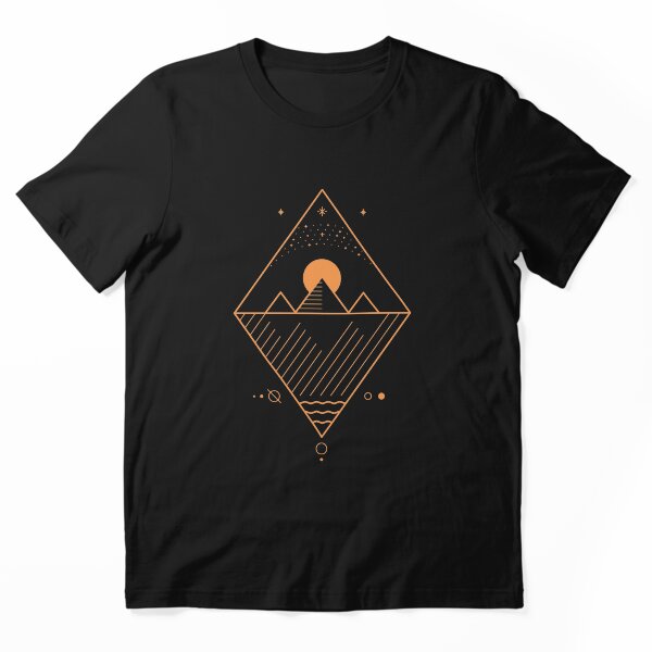 Geometric Mountain Sunset Graphic T-Shirt