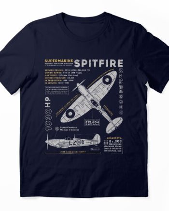 Supermarine Spitfire Blueprint Graphic T-Shirt
