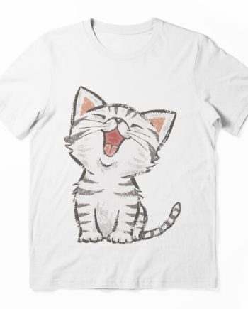 Happy Yawning Kitten Graphic T-Shirt