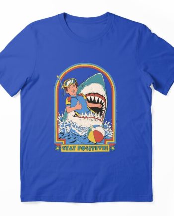 Stay Positive Shark Graphic T-Shirt